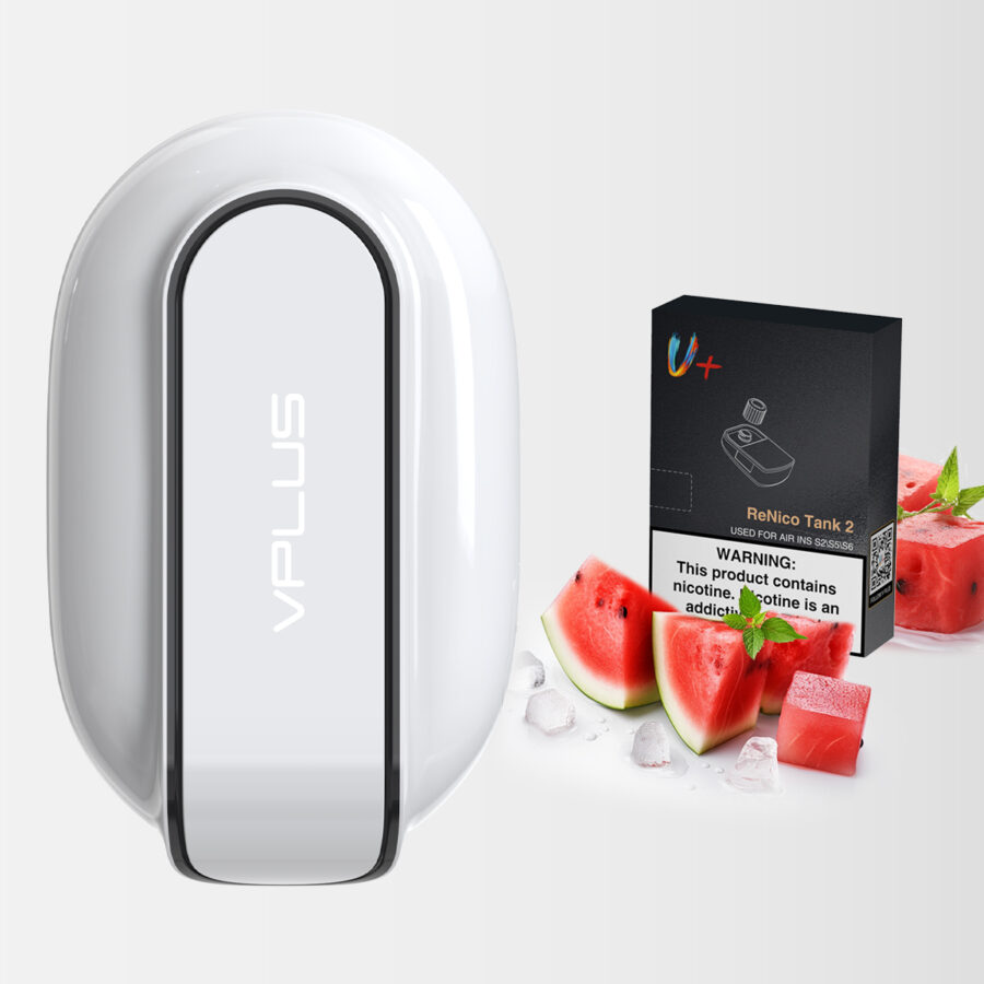 V+ S2 Weiß – mit VPLUS Tank, Erdbeer-Aroma (S2/S5)